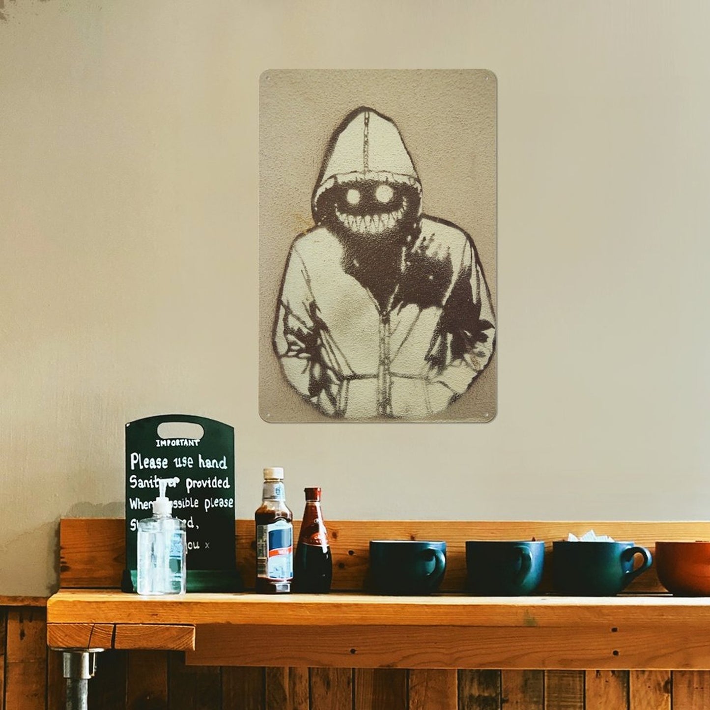 Tin Hanging Picture An Evil Stalker in A Sweater Style 30x20cm