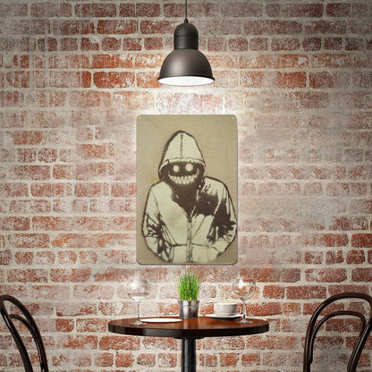 Tin Hanging Picture An Evil Stalker in A Sweater Style 30x20cm